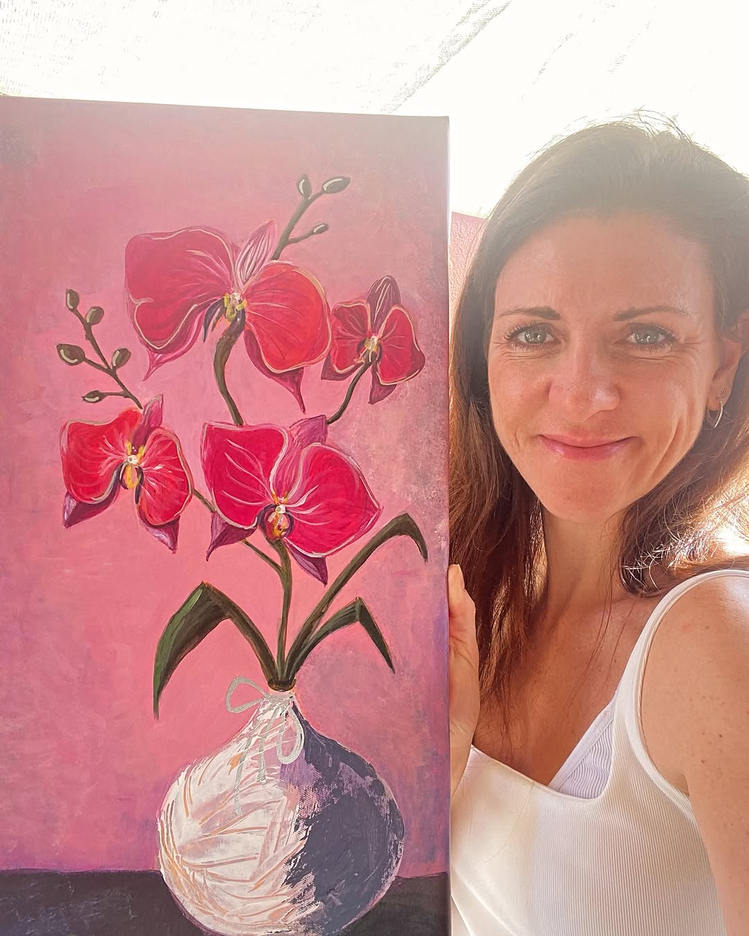 Orchidea Rosa acrilico