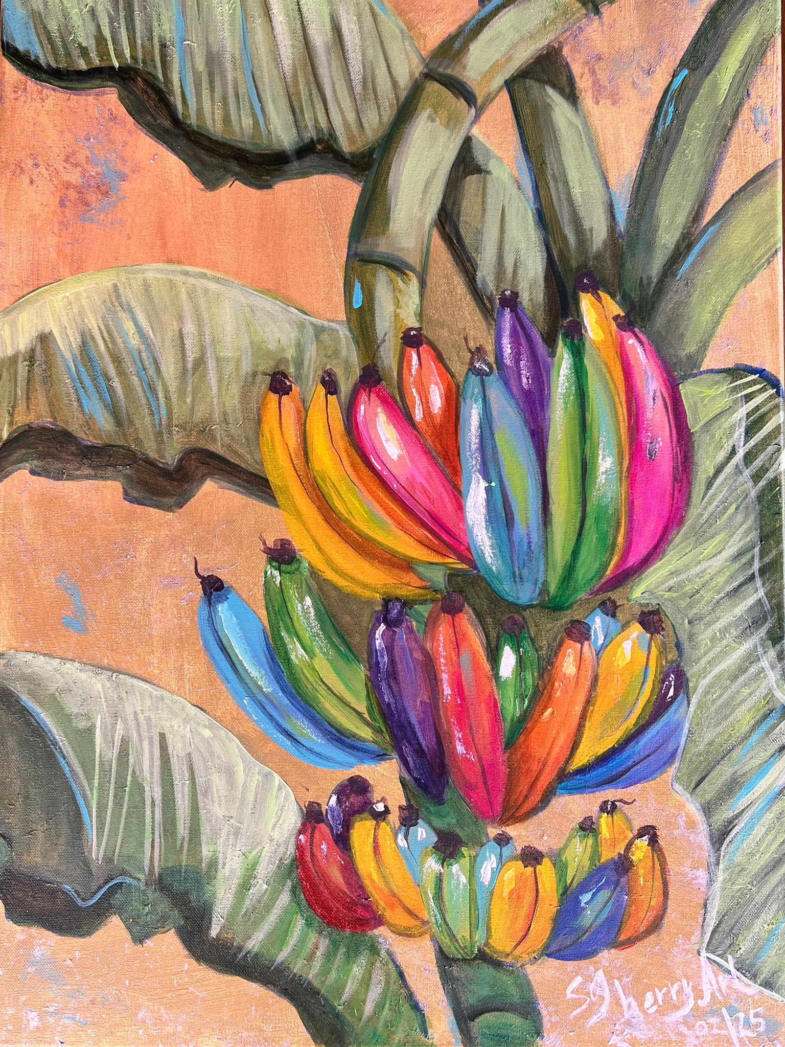 Bananeto Arcobaleno II acrilico