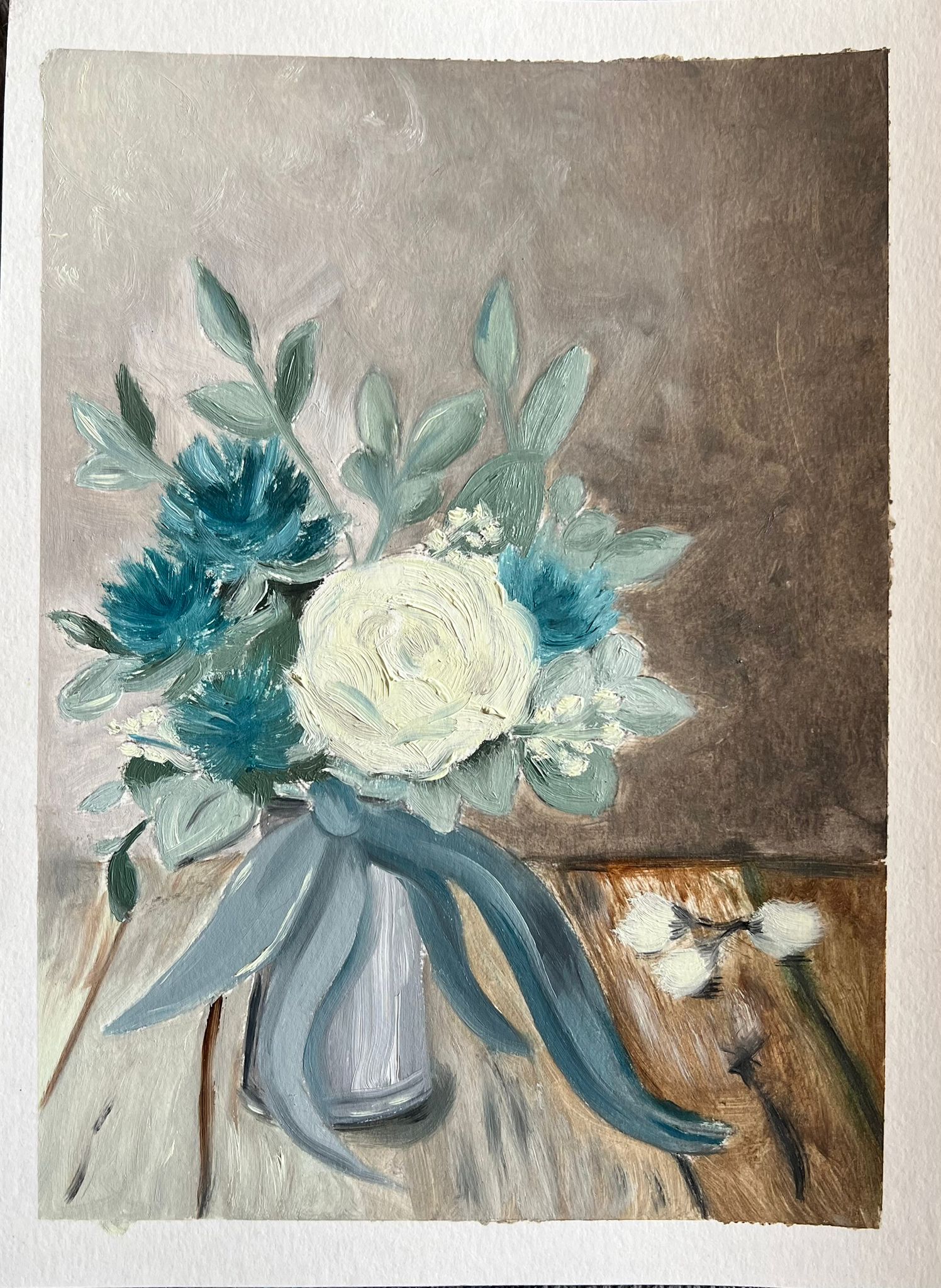 Bouquet fiori elegante olio