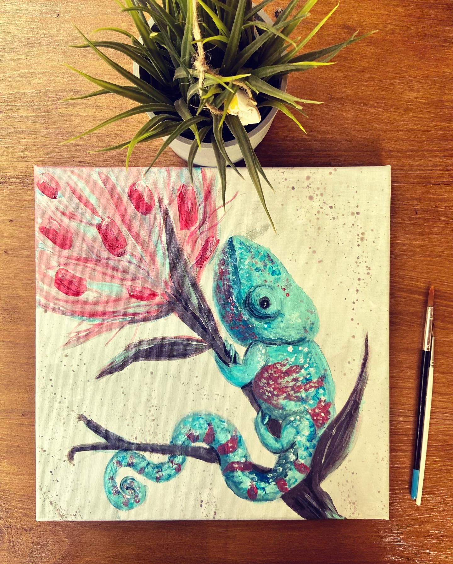 Camaleonte Tropicale acrilico