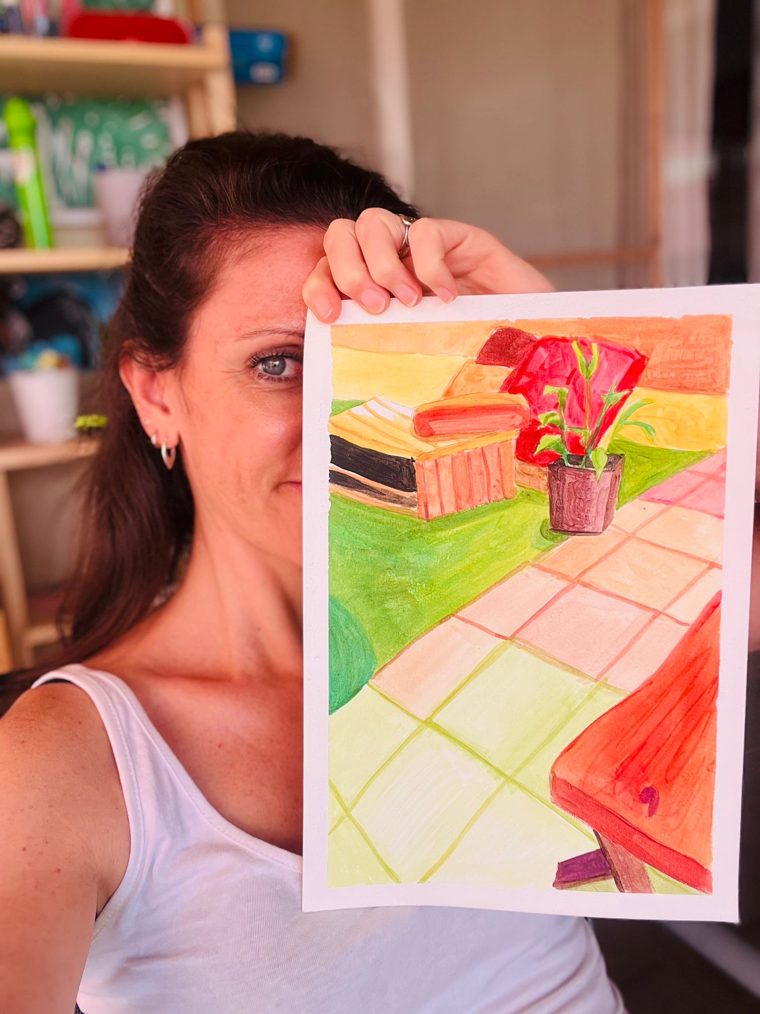 Steffi mostra un acquerello